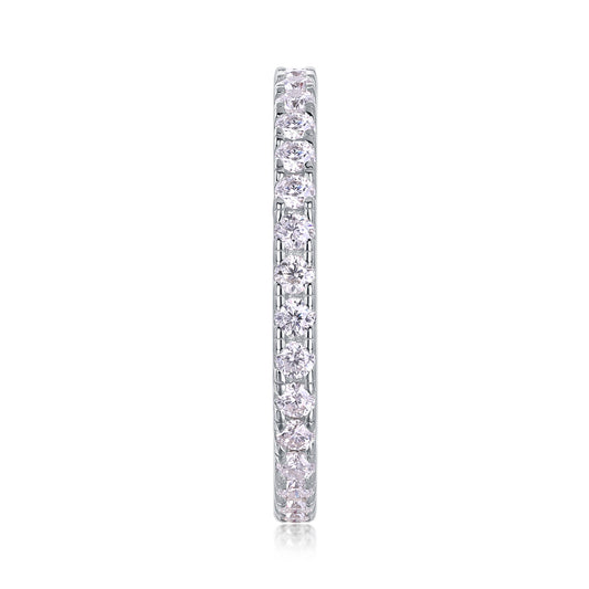 Luxury Fashion Row Diamond Ring Moissanite Silver Ring